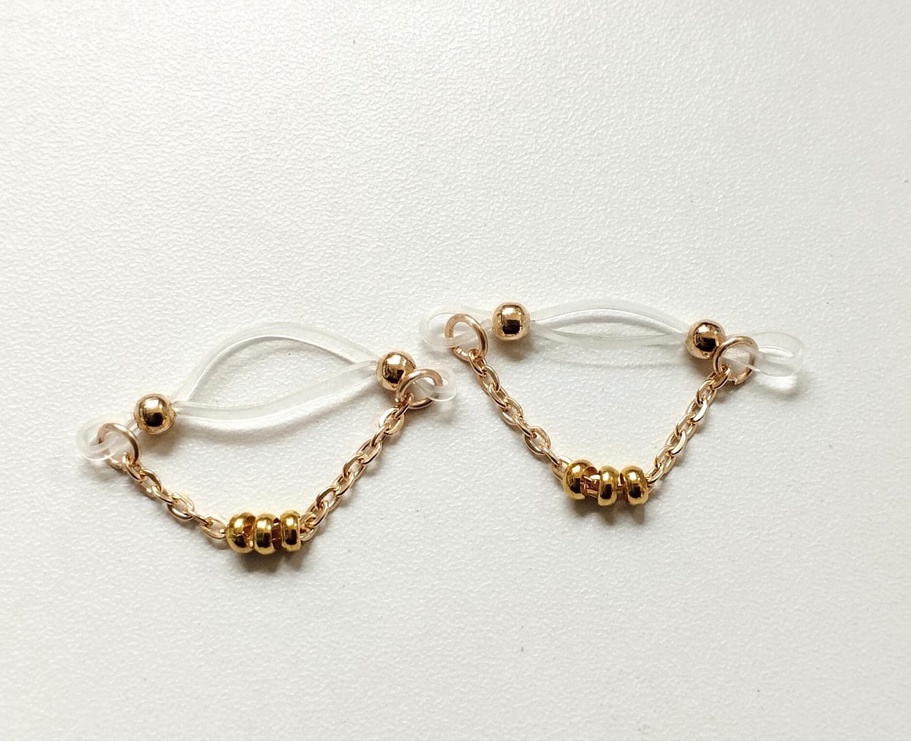 Non piercing nipple noose barbell with Dangle Chain, Mature Body Jewelry, Sexy Nipple Jewelry
