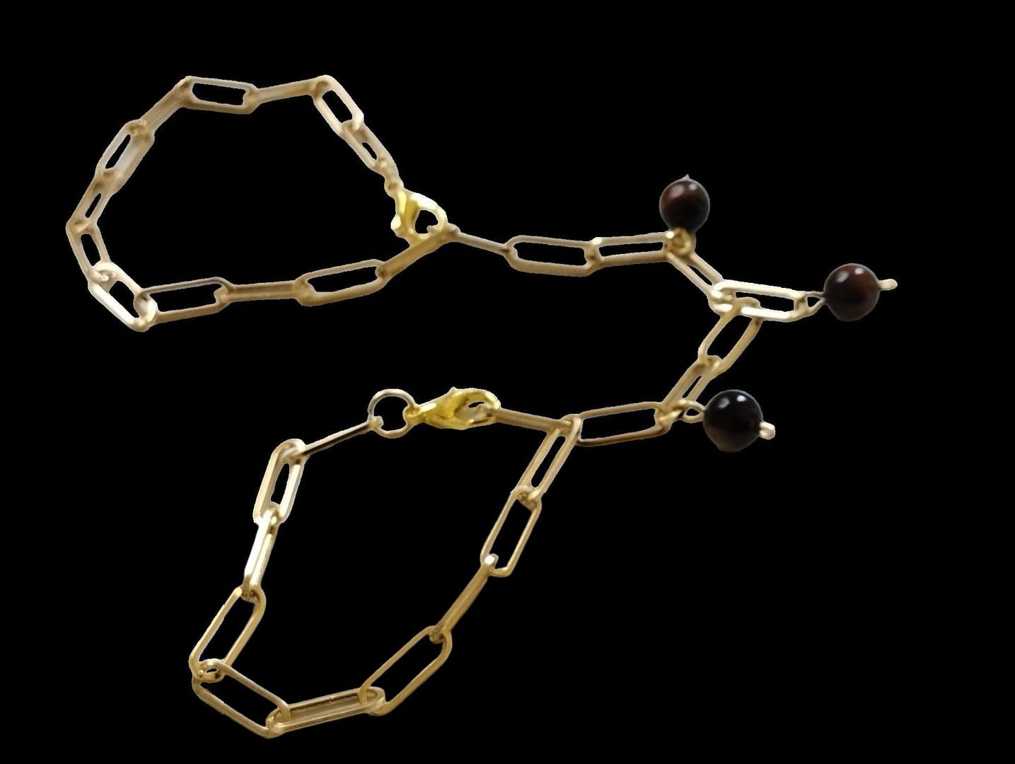 Penis Jewelry Chain Gold Stainless Steel double chain Non Piercing Penis Noose agate stones