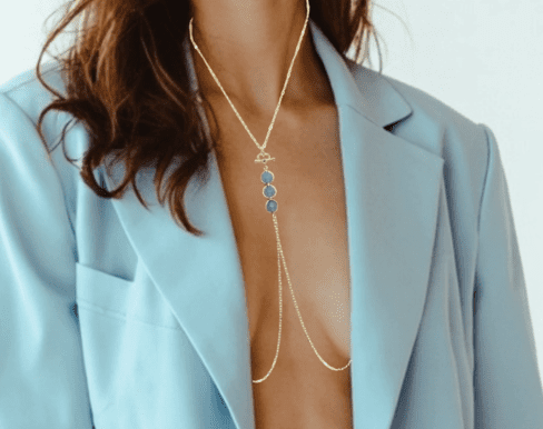 Discreet Day Heart Necklace with removable chain to Nipple Rings or Nipple Nooses