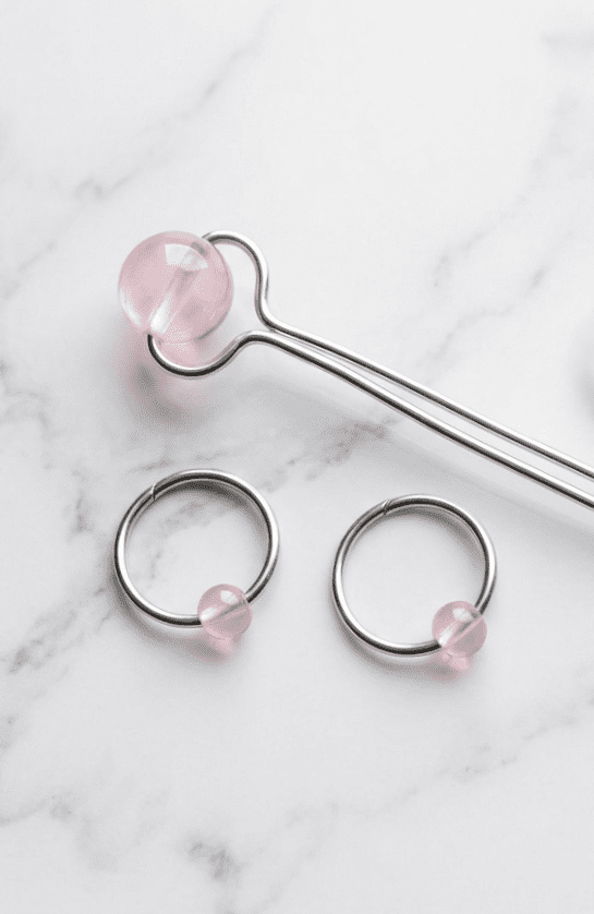 REPIOR SUTURE Apex Orbits & Clitoral Anchor Set Rose Quartz, Steel