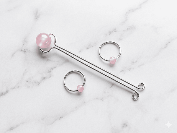 REPIOR SUTURE Apex Orbits & Clitoral Anchor Set Rose Quartz, Steel
