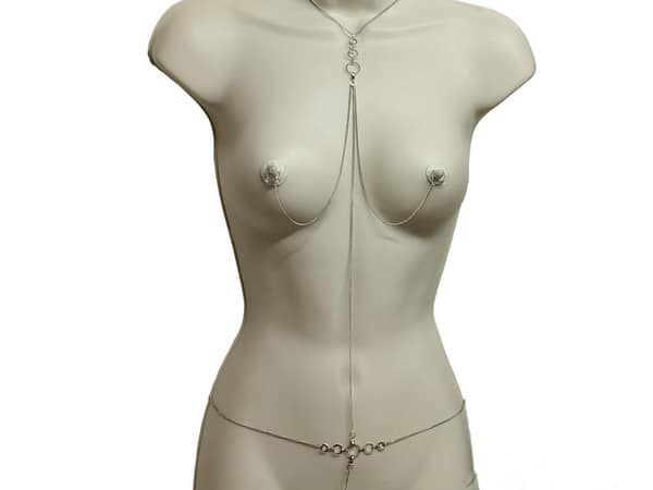 Body Chain Jewelry Insertable pearl Nipple Jewelry non piercing Removable Chain 4 in 1 sexy O ring Necklace to Nipples