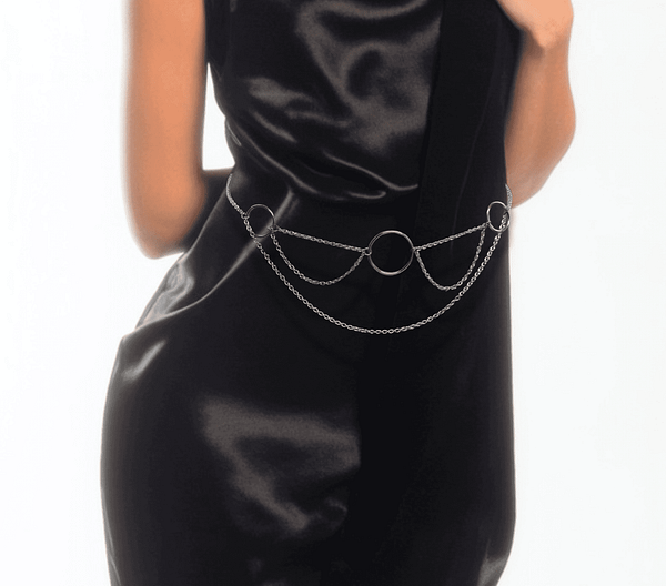 Custom Fit Crotchless Belt Chain Sexy Waist Jewelry, Open Lingerie Thong, Hotwife Gift, Stainless Steel Body Chain with O-Rings