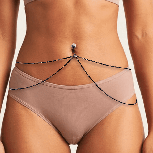 Belly button chain, Sexy waist Chain, See thought lingerie, Adjustable Layered Body chain