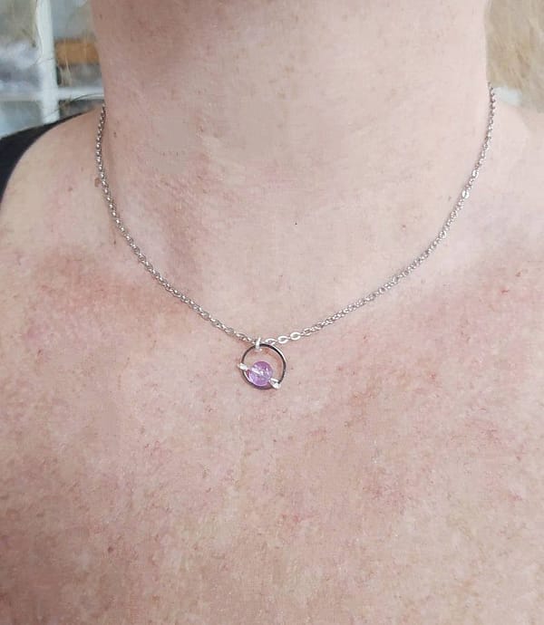 BDSM Jewelry Stainless Steel Submissive O Ring Necklace with Birthstone