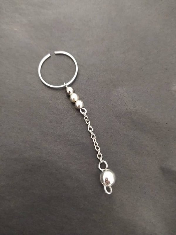 PA Piercing Dangle jewelry, Non Piercing Cock Ring, Gold Frenum ring, Prince Albert non pierced jewelry for men
