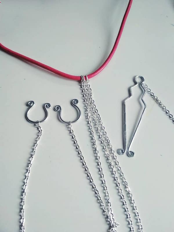 REPIOR GRAFT | Necklace To Nipple To Clit | Pink Leather
