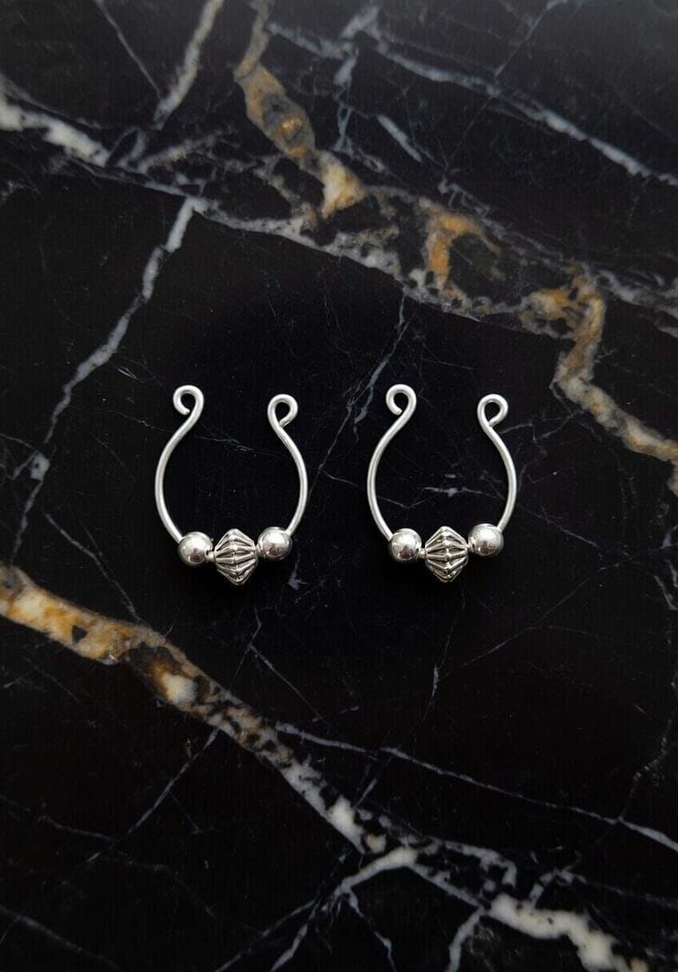 Nipple Jewelry, Fake Nipple Rings, Delicate Nipple clamps, Non Piercing Nipple rings, intimate sex