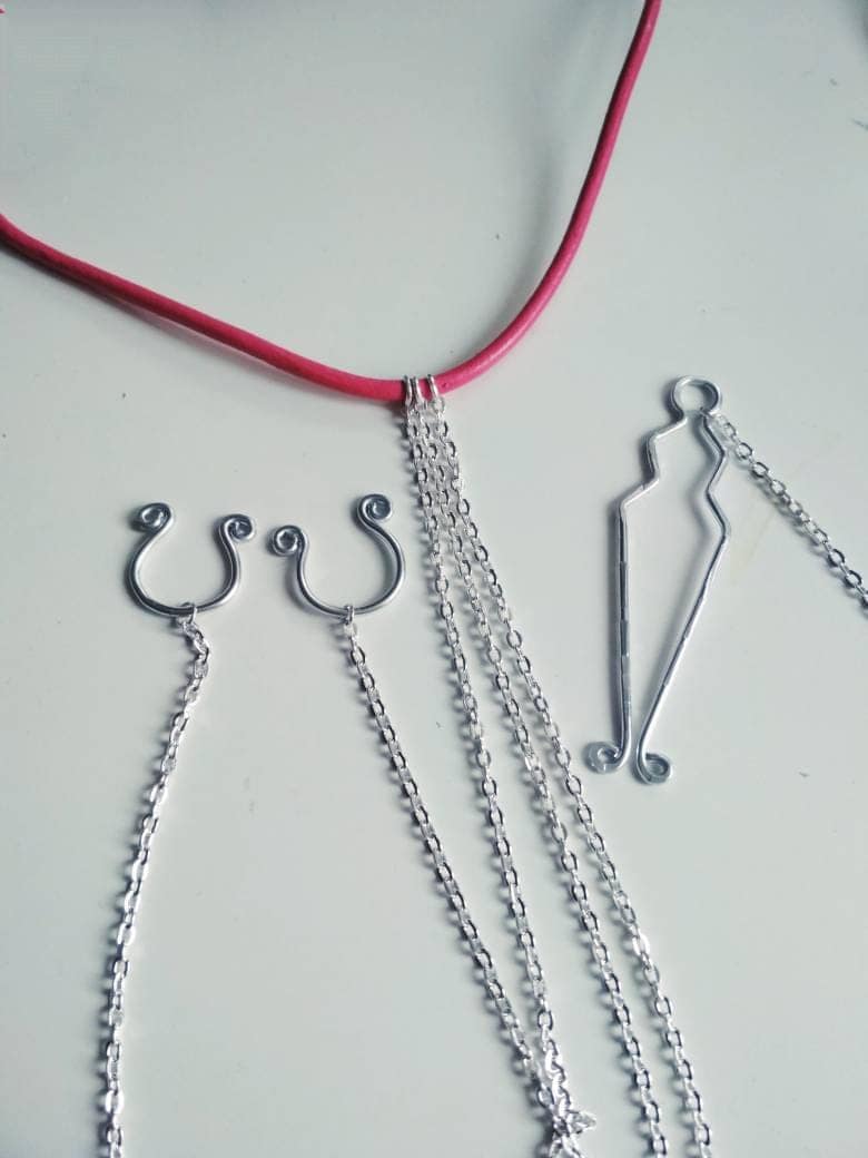 REPIOR GRAFT | Necklace To Nipple To Clit | Pink Leather