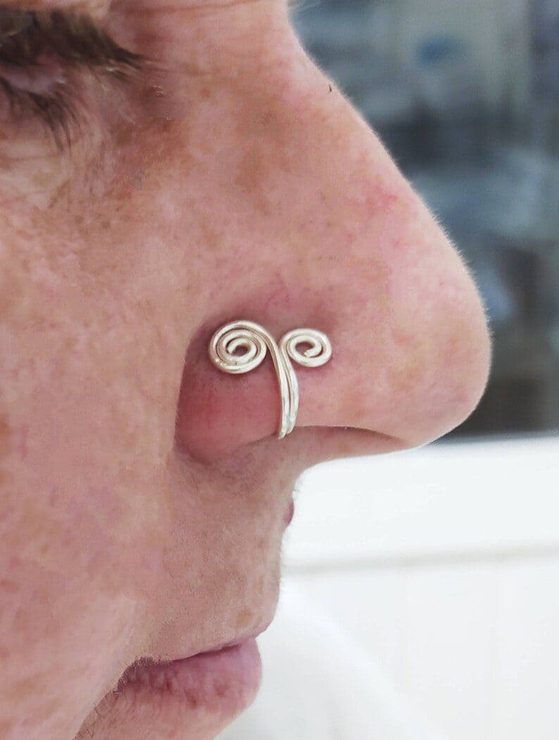 Trangus, Body Jewelry, Double spiral Non Pierced fake nose ring