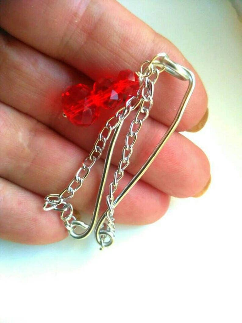 REPIOR TETHER | Clitoral Sensory Anchor | Red Crystals, Aluminum - Image 3
