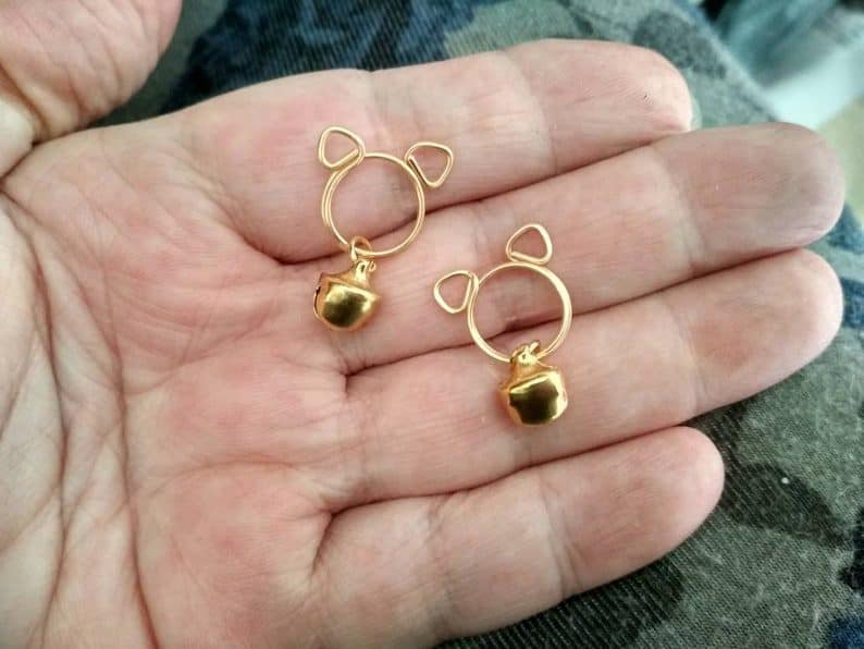 Cute Kitten Huggers Nipple Rings, Non Piercing Nipple Jewelry