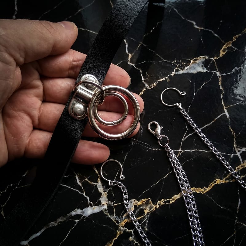 the o ring PU leather choker