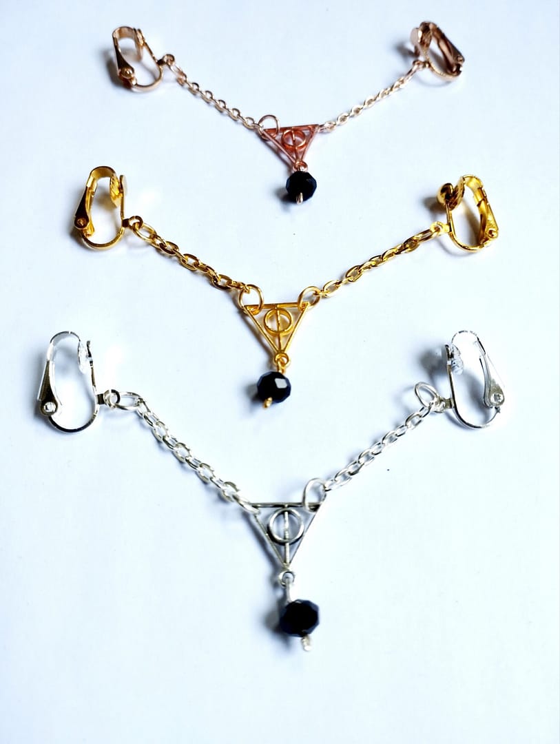 Labia Chain with hanging black crystal